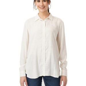 FYLTR Women's Fashion Top with Short Sleeves & Elastic Waist - Ivory White