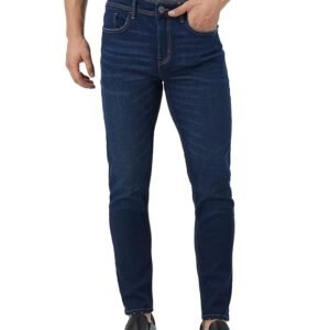 INKD Men's Contrast Stitch Stretchable Slim Fit Jeans - Denim divine