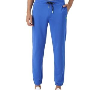 PUMP'D Men's Jogger Pants with Elasticated Waistband & Drawstring - Dry Tech, Anti-Odor, Lightweight, Soft Seams - Deep Blue Sea