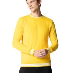 FYLTR Men's Crewneck Sweatshirt with Stripe Rib Detail - Full Sleeve | Utility Pockets | Casual Winterwear for Men - Grey-tastic (Copy)