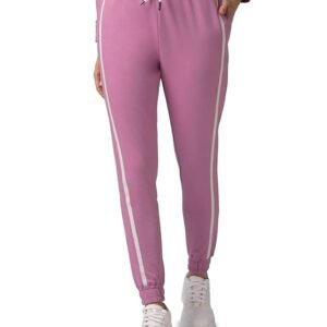 FYLTR Women's Joggers with Side Tape Detailing - Elasticated Waistband | Contrast Drawcord | Elastic Hem - Cotton Candy Blush