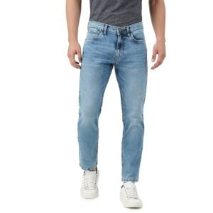 INKD Men's Contrast Stitch Stretchable Regular Fit Jeans - Tinted twos
