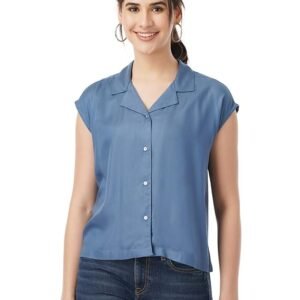 FYLTR Women's Casual Fashion Top with Resort Collar Neck - STELLAR BLUE