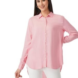 FYLTR Women's Full Sleeves Casual Collar Top -Lightweight, Soft Handfeel - Boss Rose