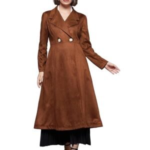Miss Chase Women's Wine Solid V-Neck Full Sleeves Polyester Jacket