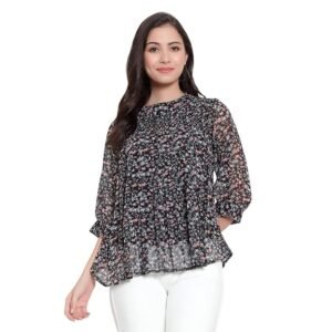 Sky Heights Women Black and White Top