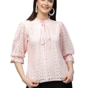 Style Quotient Women Summer Blue Lace Caual Top