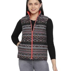 oxolloxo Grooving Animal Print Reversible Quilted Women Jacket