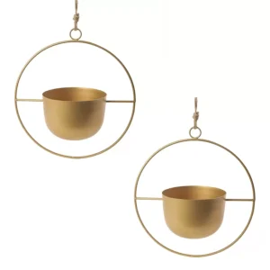 Truphe Powder Coated Metal Hanging Plante Set of 2