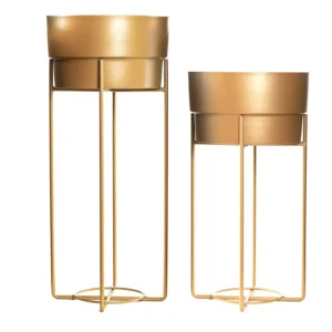 Truphe Powder Coated Metal Plant Pot Set of 2
