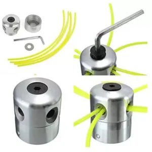 MECSTROKE Aluminum Grass Trimmer Head/Tap & Go with 4 Lines for Grass Cutter Attachment
